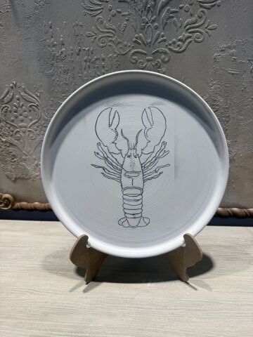 Çini Tahrirli Bisküvi - AKREP KARACA TABAK 27 CM
