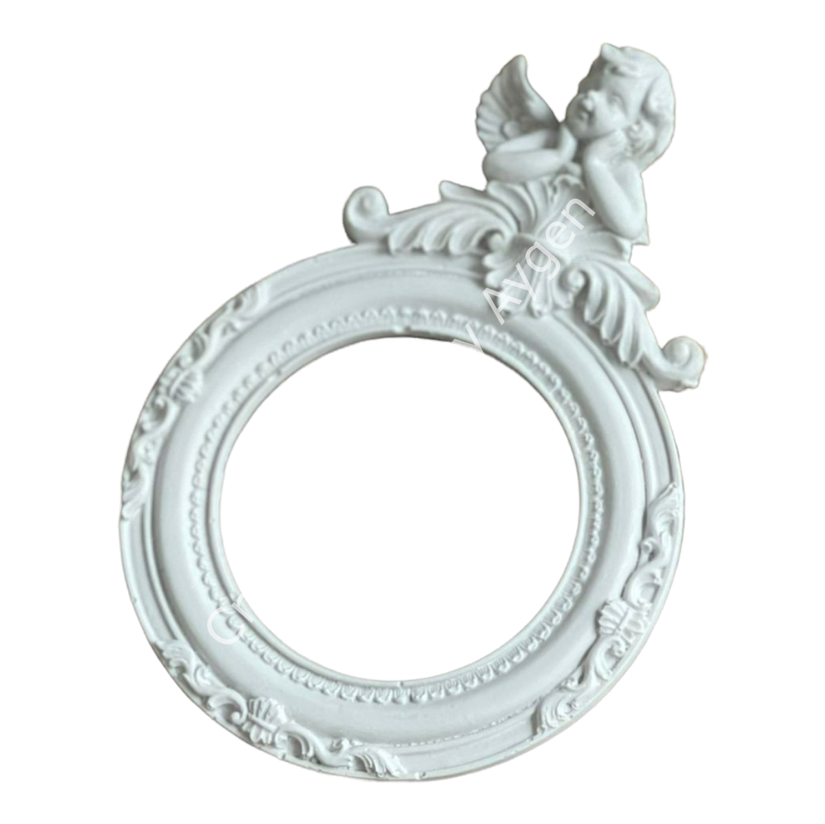 Boyanabilir Polyester Ham Objeler -YUVARLAK MELEKLİ ÇERÇEVE