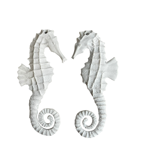 Boyanabilir Polyester Ham Objeler -POLYESTER DENİZ ATI 2Lİ TAKIM 22*10CM