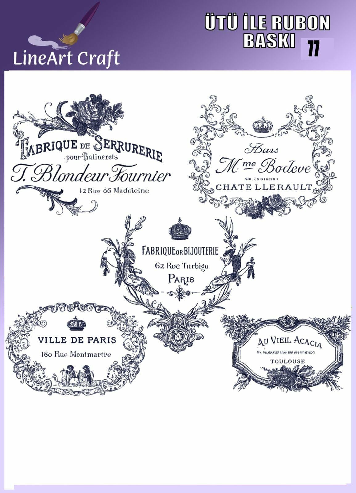 ÜTÜ ILE RUB ON TRANSFER – NO: 77 30×30 CM