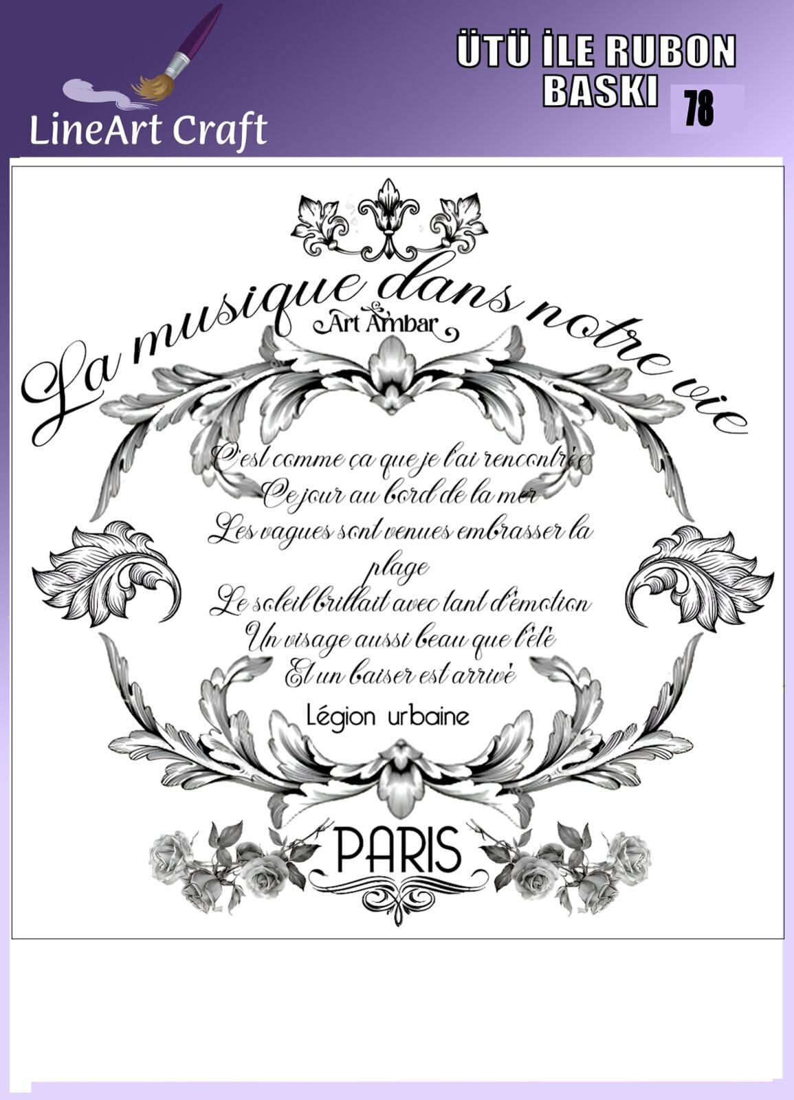 ÜTÜ ILE RUB ON TRANSFER – NO: 78 30×30 CM