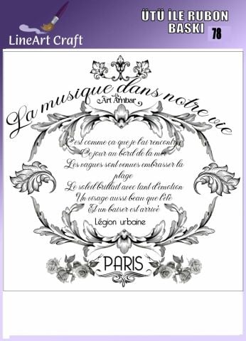 ÜTÜ ILE RUB ON TRANSFER – NO: 78 30×30 CM