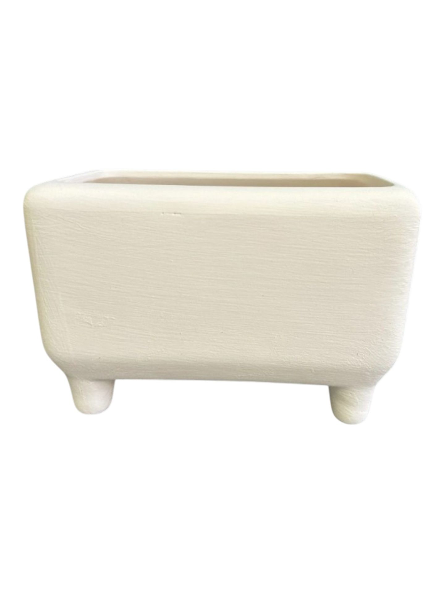 Çini Bisküvi - 4 AYAKLI DİKDÖRTGEN SAKSI