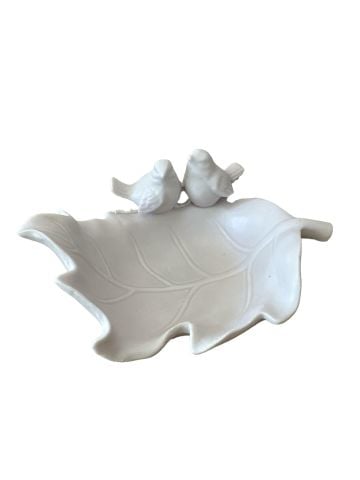 Boyanabilir Polyester Ham Objeler -İKİLİ KUŞLU YAPRAK TABAK