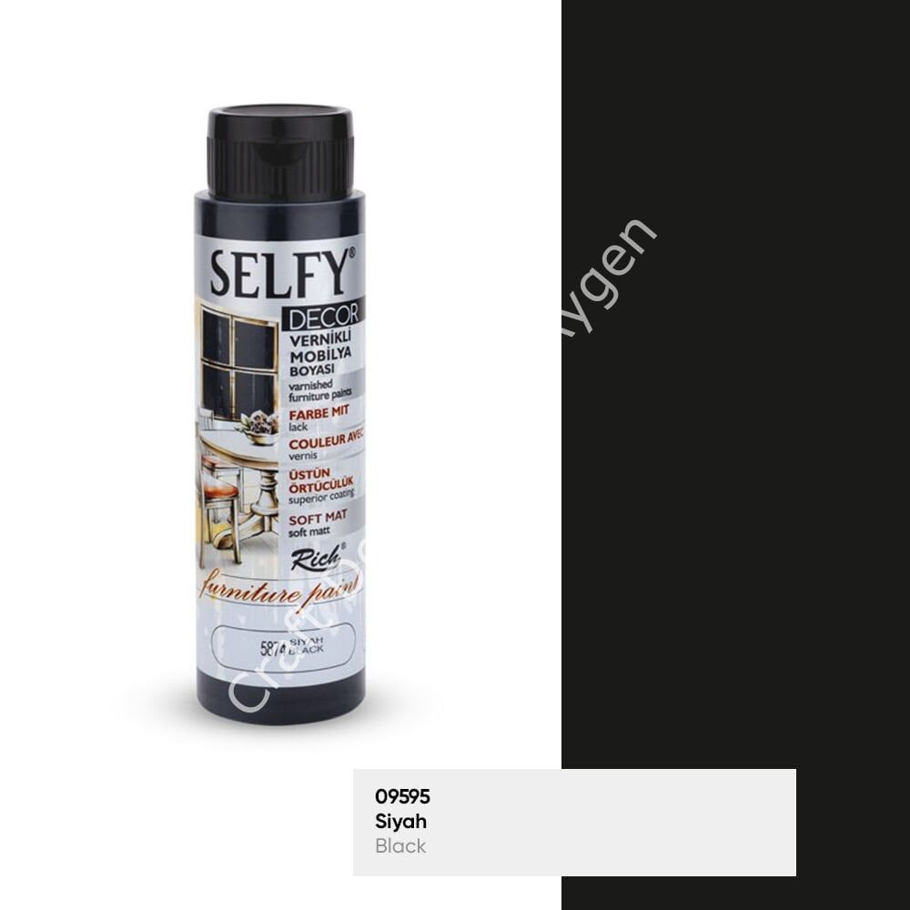 SELFY DECOR MOBİLYA BOYASI - SİYAH 500ml