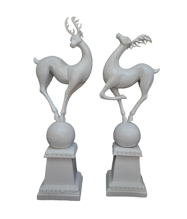 2'Lİ KAİDE ÜZERİNDE ZARİF GEYİK SET 60X20(X2)cm