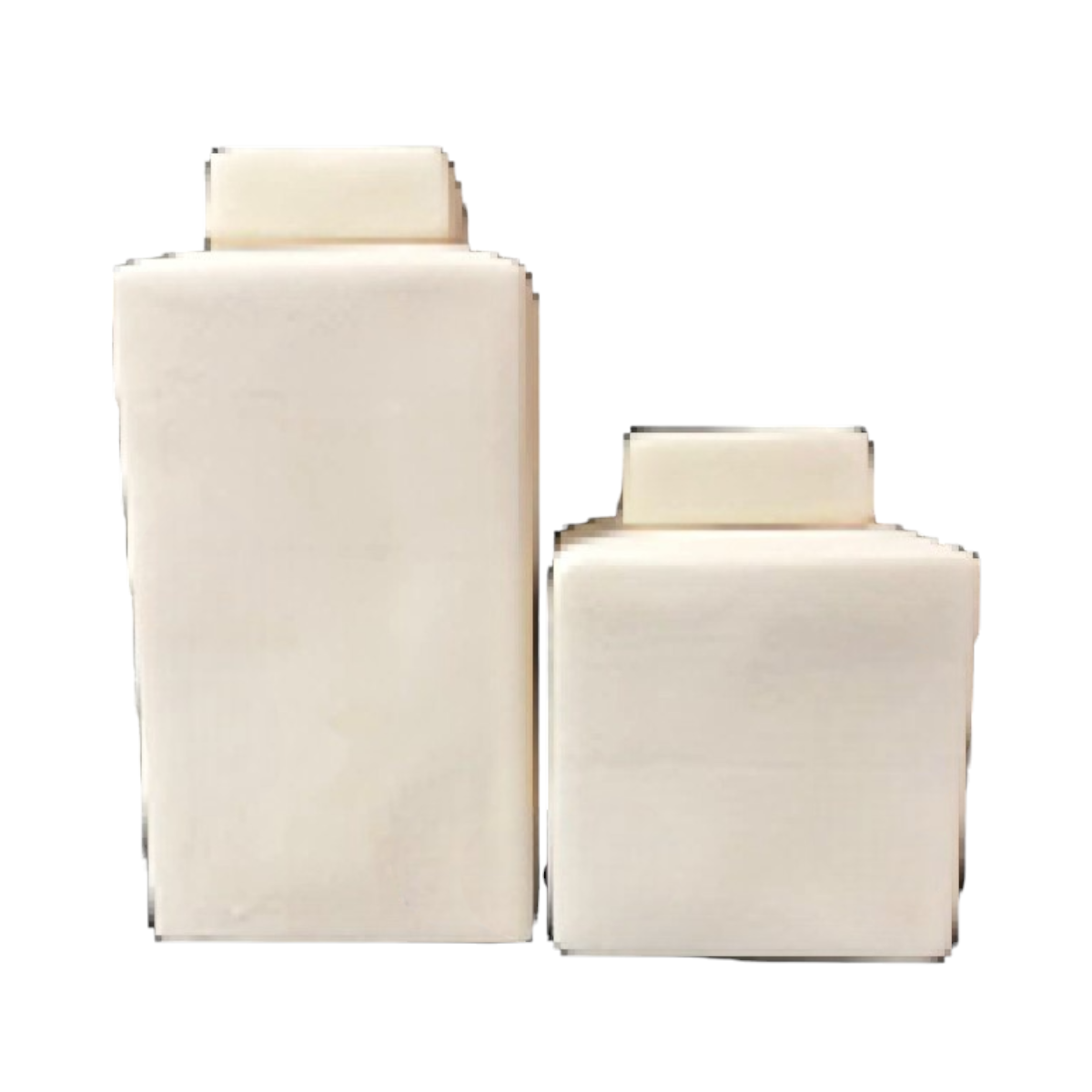 Boyanabilir Seramik Ham Objeler -KARE KUTU SET DEV BOY (27 X 13.5 CM  18 X 13.5 CM)