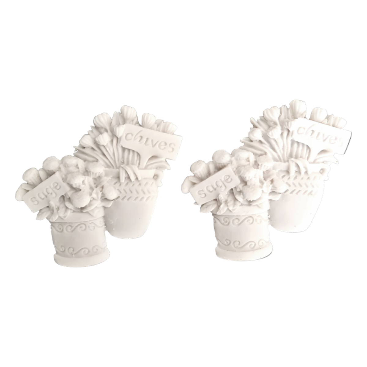 Boyanabilir Polyester Ham Objeler -2 LI SAKSIDA ÇIÇEKLER - 7 CM X 6,5 CM