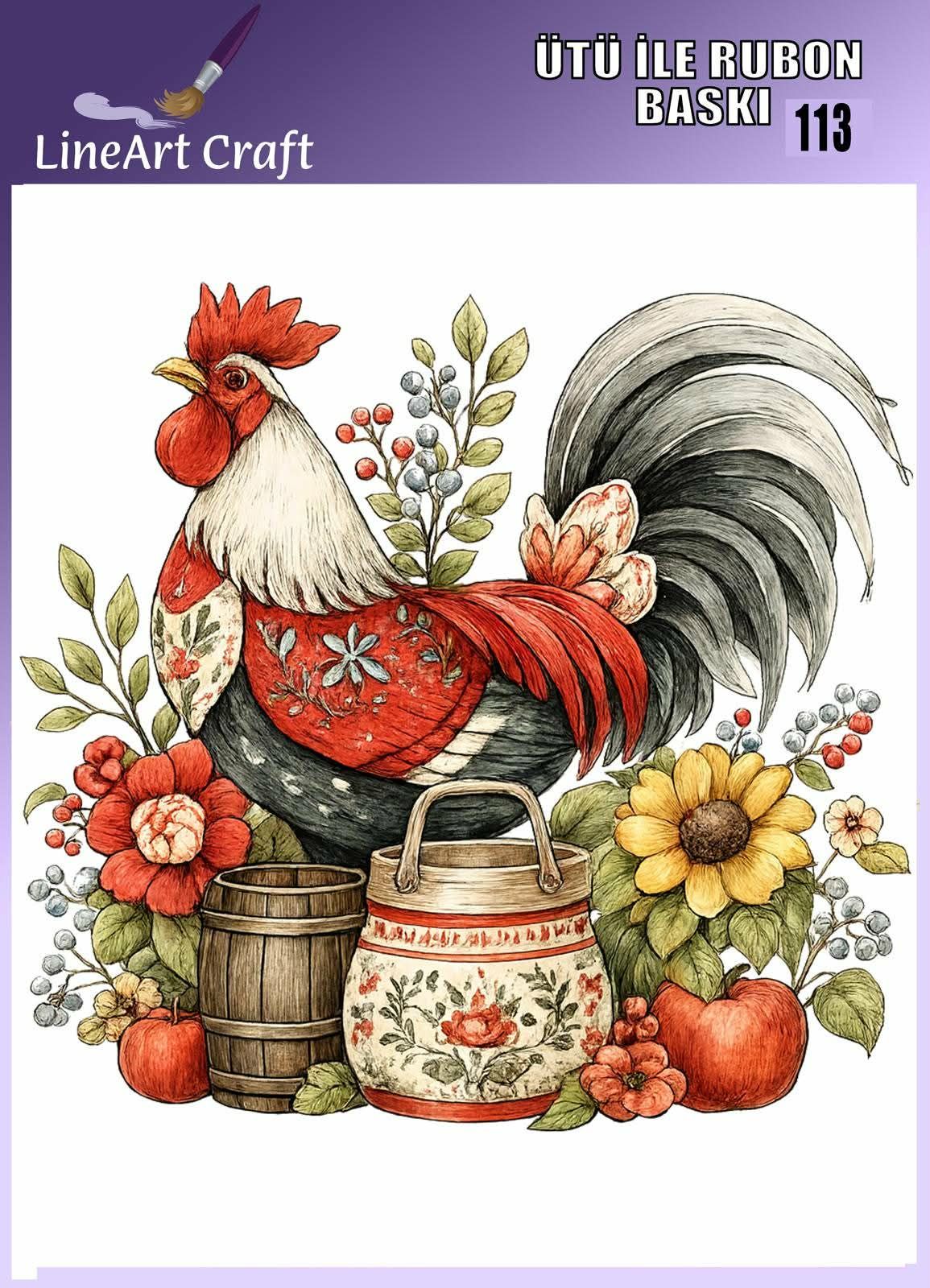 ÜTÜ ILE RUB ON TRANSFER – NO: 113 30×30 CM