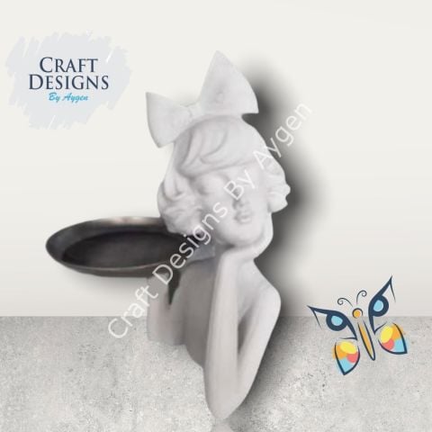 Boyanabilir Polyester Ham Objeler -TEPSİLİ KIZ - 1