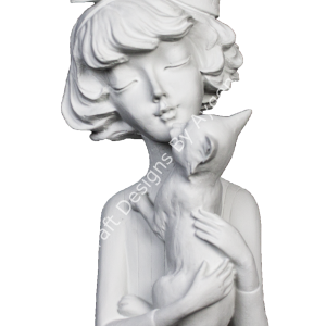 Boyanabilir Polyester Ham Objeler -KEDİLİ KIZ