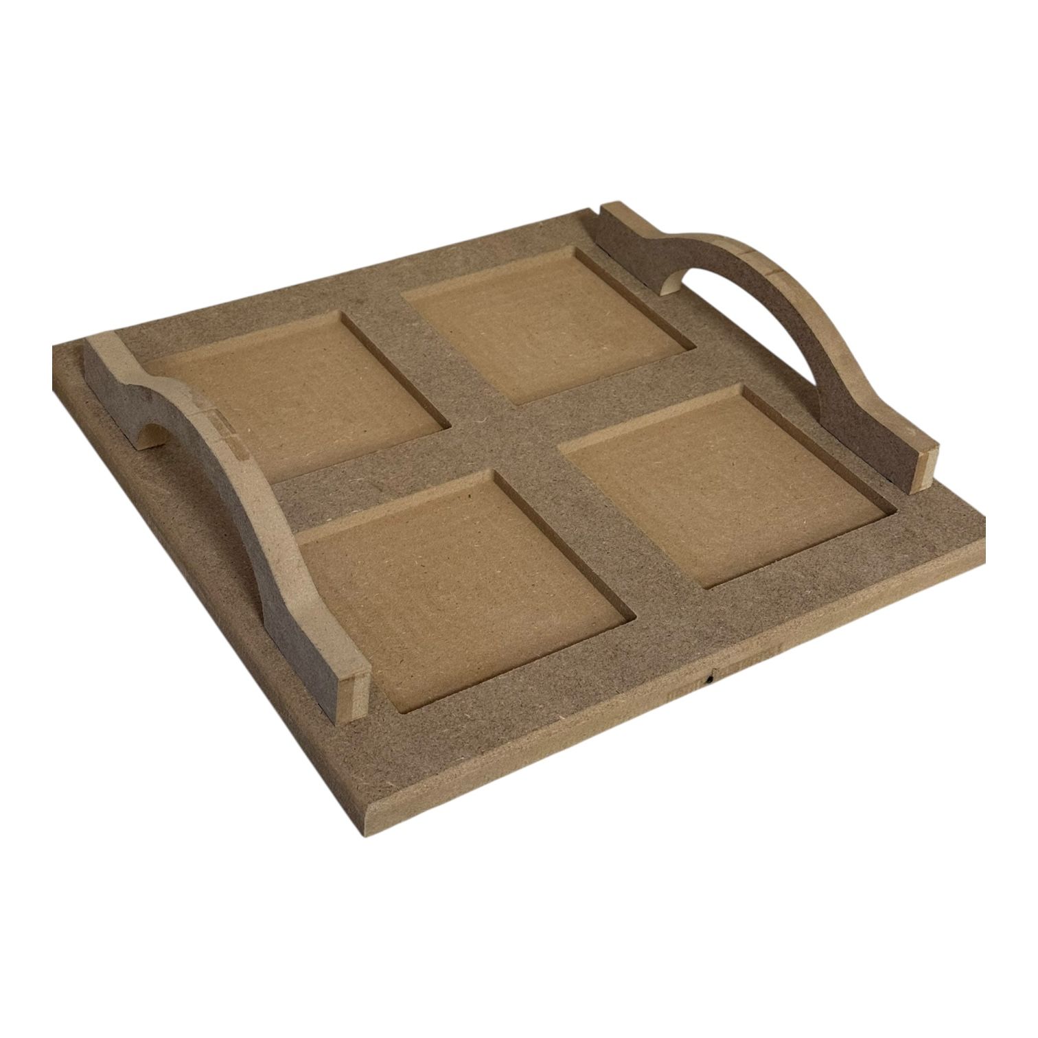 ÇİNİ - Boyanabilir Ahşap Ham Objeler 4 KAROLU TEPSİ