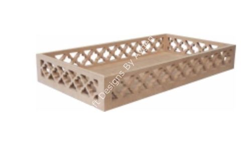 Boyanabilir Ahşap Ham Objeler -DİKDÖRTGEN İŞLEMELİ TEPSİ BÜYÜK 26x48