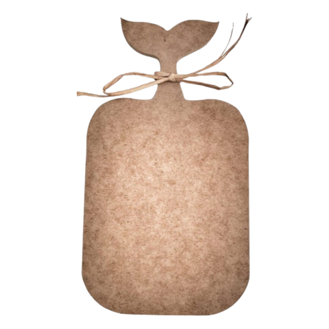 Boyanabilir Ahşap Ham Objeler -KUYRUK SAPLI SUNUMLUK 26,5 x 15 cm