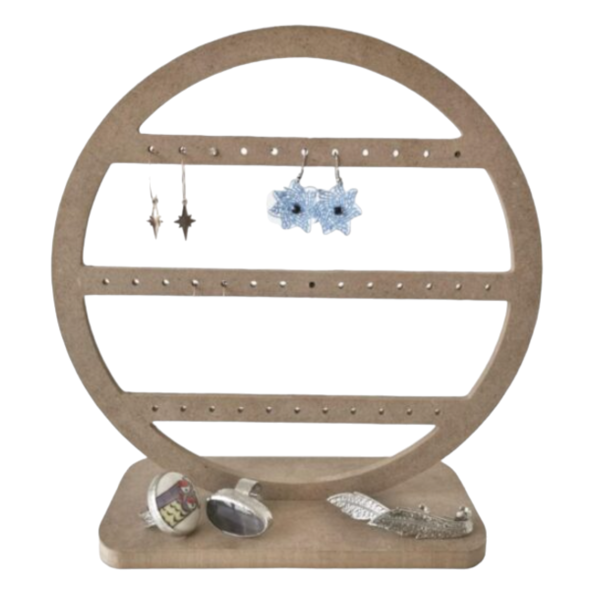 Boyanabilir Ahşap Ham Objeler -YUVARLAK TAKI STANDI 25 cm