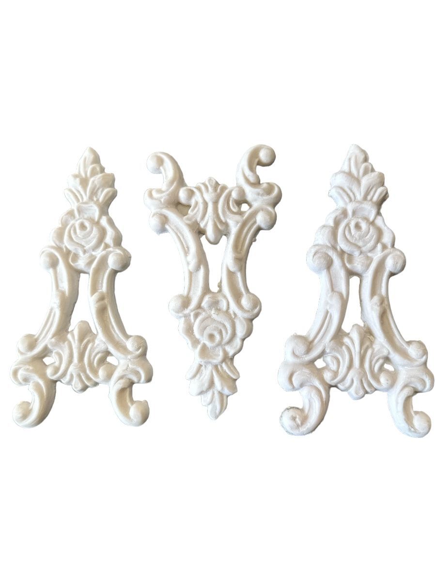 Boyanabilir Polyester Ham Objeler -ÜÇLÜ KABARTMA 12X6 CM