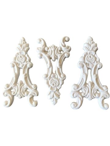 Boyanabilir Polyester Ham Objeler -ÜÇLÜ KABARTMA 12X6 CM