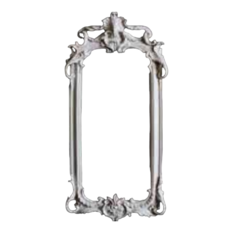 Boyanabilir Polyester Ham Objeler -OYMALI DİKDÖRTGEN UZUN ÇERÇEVE 44X21 CM