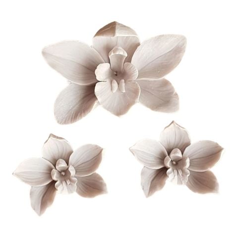 Boyanabilir Polyester Ham Objeler -ÜÇLÜ MASA ÇİÇEK 13X6 CM