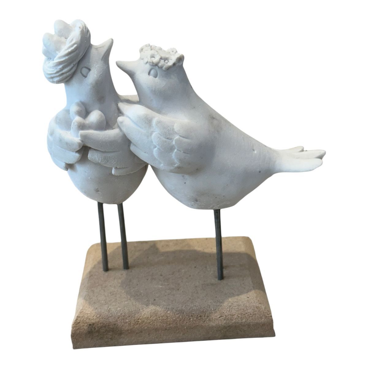 Boyanabilir Polyester Ham Objeler -AHŞAP TABLALI 2 Lİ KUŞ 15X10 CM