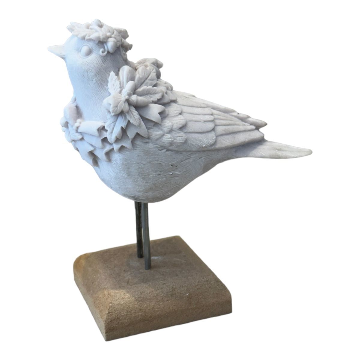 Boyanabilir Polyester Ham Objeler -AHŞAP TABLALI KUŞ 14X6 CM