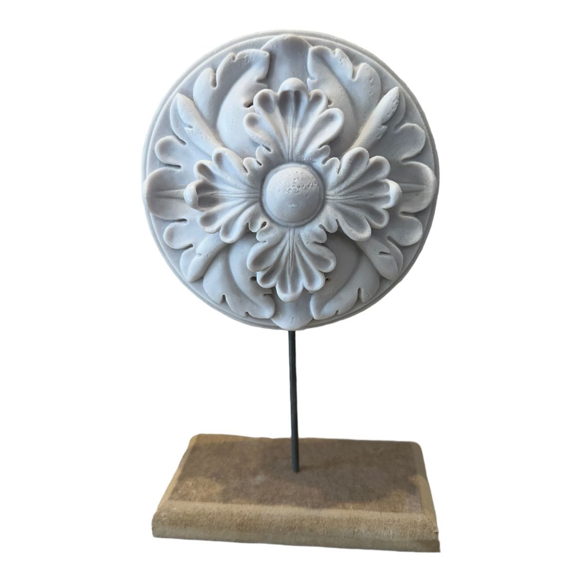 Boyanabilir Polyester Ham Objeler -TABLALI YUVARLAK DEKOR 26X15 CM