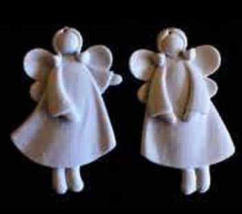 Boyanabilir Polyester Ham Objeler -İKİLİ MELEK 11X10,5 CM