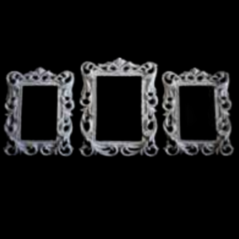 Boyanabilir Polyester Ham Objeler -DİKDÖRTGEN ÇERÇEVE TAKIM (BÜYÜK 25X20 CM - KÜÇÜK 22X18 CM)