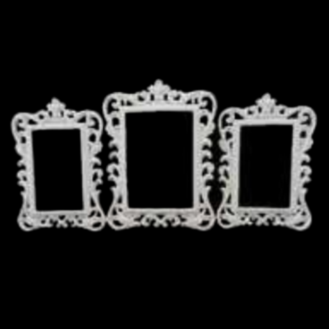 Boyanabilir Polyester Ham Objeler -DİKDÖRTGEN OYMALI ÇERÇEVE TAKIM (BÜYÜK 30X22,5 CM - KÜÇÜK 27X18,5 CM)