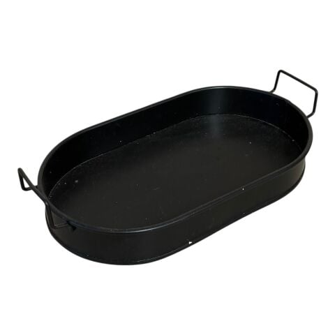 GALVANİZ DEKORATİF - OVAL TEPSİ BOYALI 19x33 CM