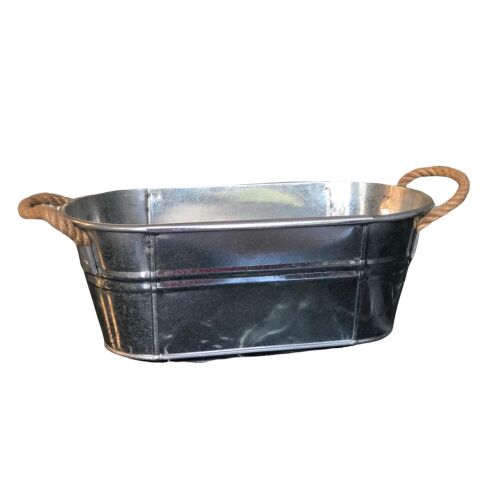 GALVANİZ DEKORATİF - OVAL HALATLI SEPET