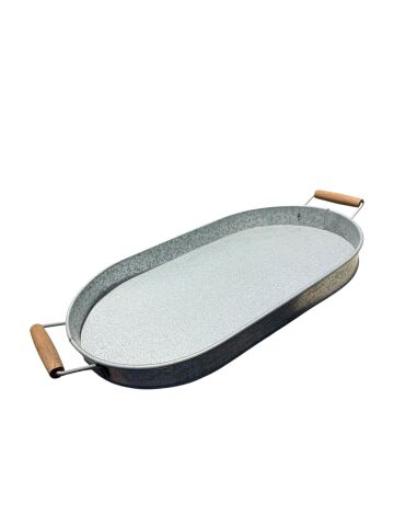 GALVANİZ DEKORATİF - OVAL TEPSİ MAXİ BOY 66X6X32