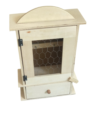 Boyanabilir Ahşap Ham Objeler -MASİF ALTI ÇEKMECELİ PANO