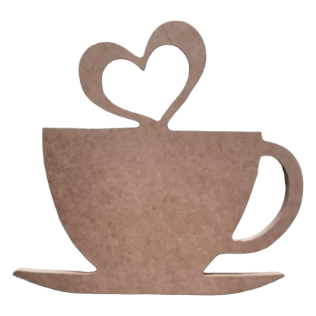 Boyanabilir Ahşap Ham Objeler -KALPLİ SICAK KAHVE FİNCANI 13 cm