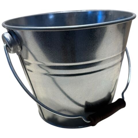 GALVANİZ DEKORATİF - AHSAP SAPLI KOVA 18x23
