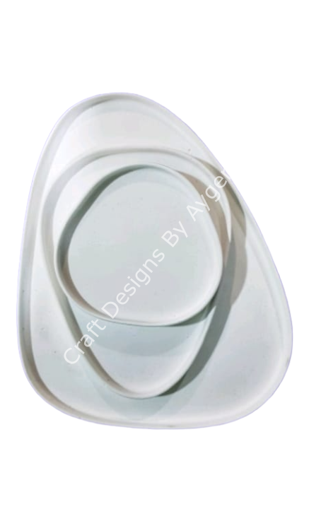 Boyanabilir Polyester Ham Objeler -ÜÇLÜ TABAK SETİ