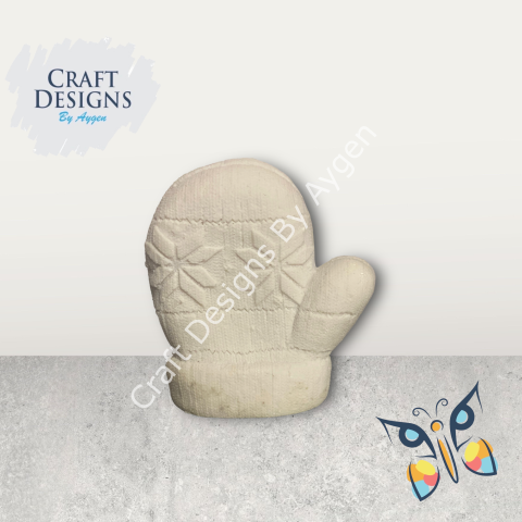 Boyanabilir Polyester Ham Objeler - YILBAŞI ELDİVENİ 10X9 CM