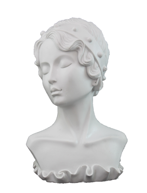 Boyanabilir Polyester Ham Objeler -SAÇ BANTLI KADIN BÜST 27X19 CM