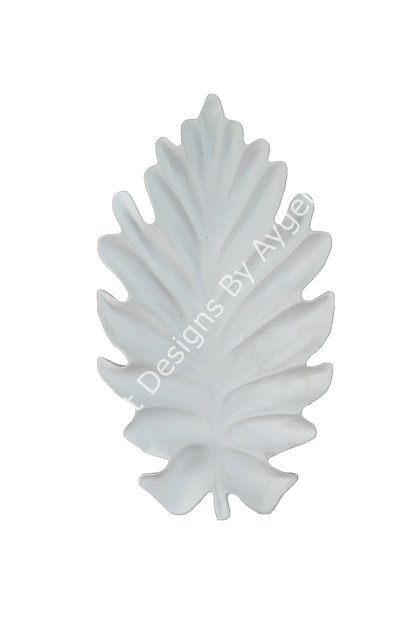 Boyanabilir Polyester Ham Objeler -KÜÇÜK YAPRAK TEPSİ 23X15 CM