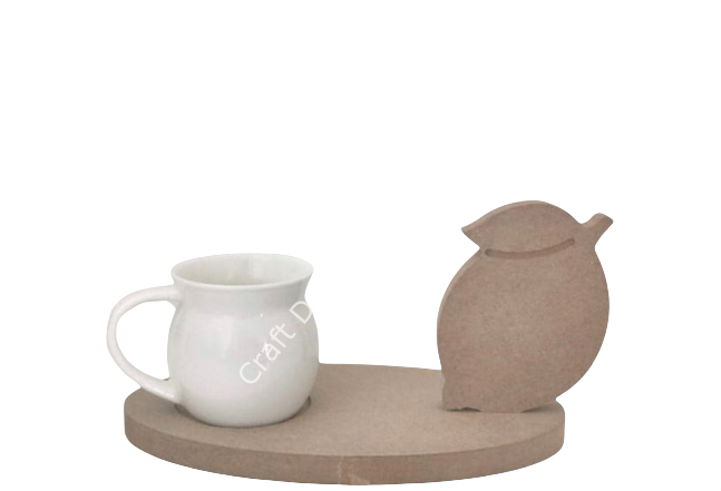 Boyanabilir Ahşap Ham Objeler -LİMON KAHVE SUNUMLUK 18 x 10 cm