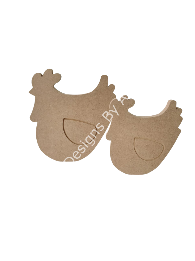 Boyanabilir Ahşap Ham Objeler -İKİLİ TAVUK