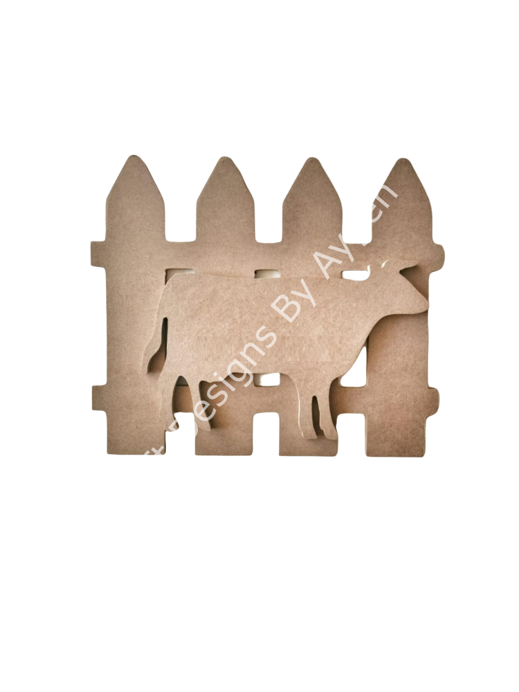 Boyanabilir Ahşap Ham Objeler -ÇİTLİ İNEK 25 x 22 cm