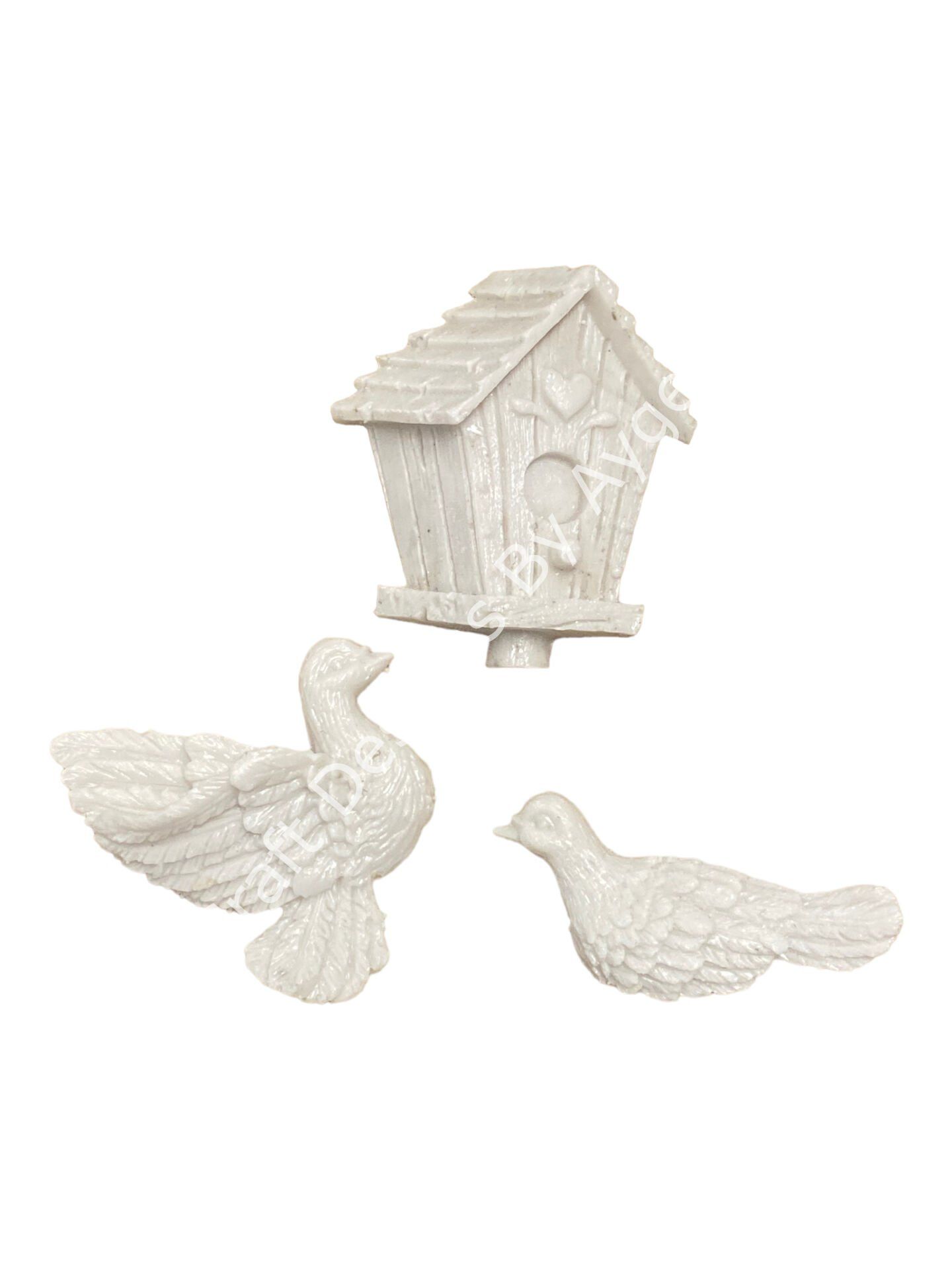 Boyanabilir Polyester Ham Objeler -KUŞLU EV SET