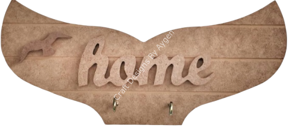 Boyanabilir Ahşap Ham Objeler -MARİN KUYRUK ANAHTARLIK 30 x 13 cm