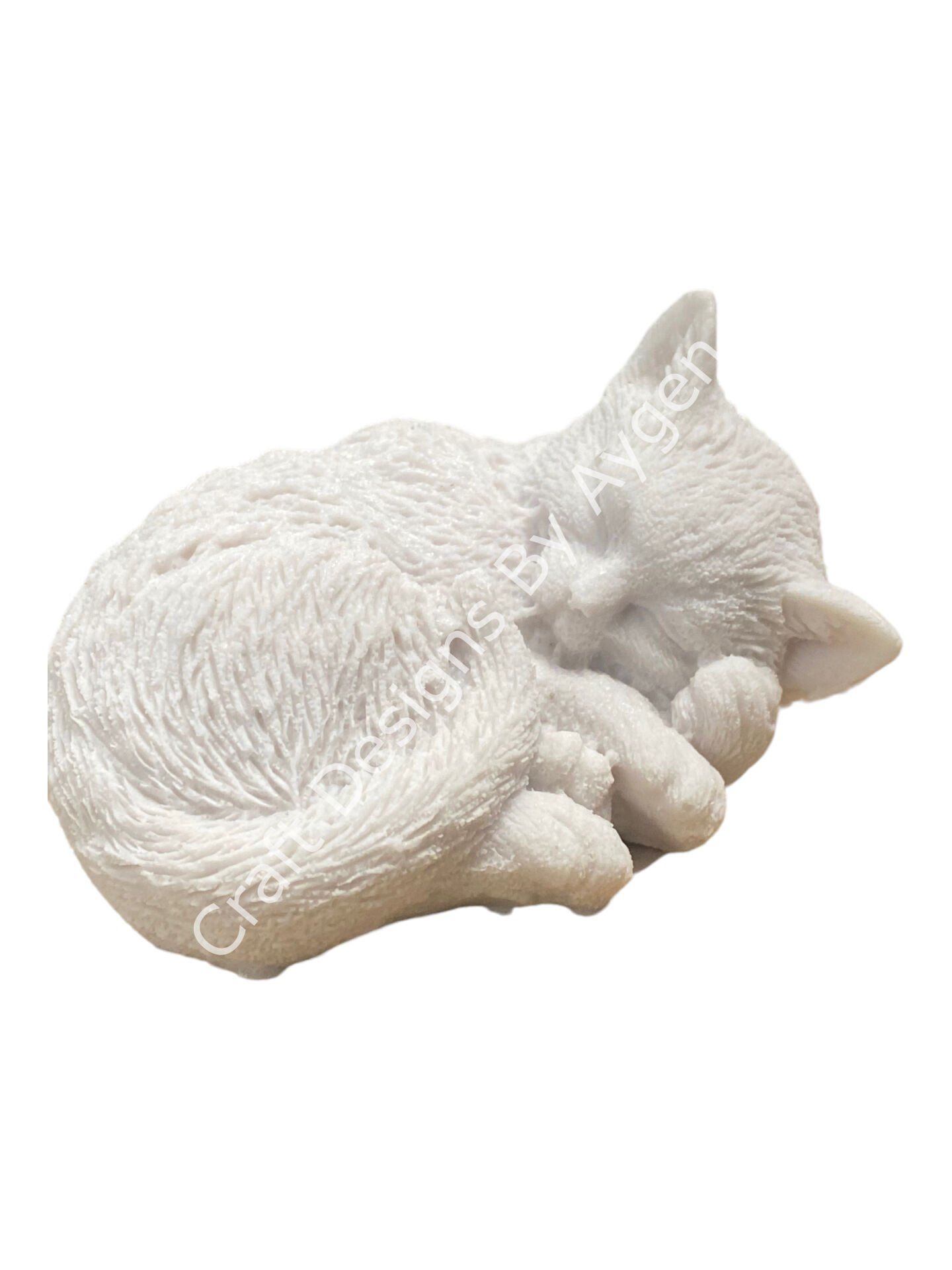 Boyanabilir Polyester Ham Objeler -KEDİ 8X8 CM