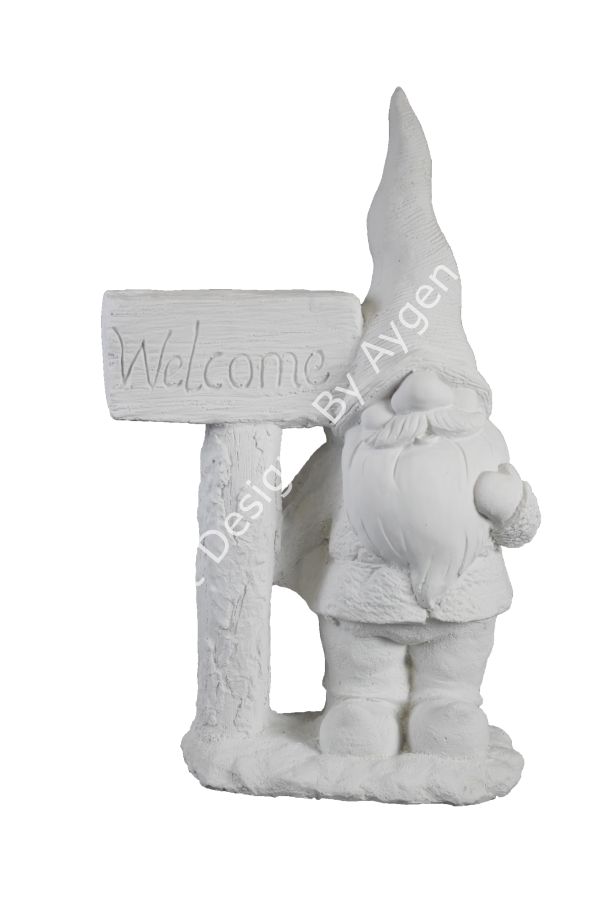 Boyanabilir Polyester Ham Objeler -WELCOME TUTAN CÜCE 52X32 CM