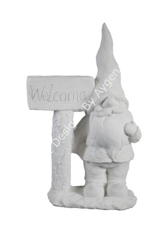 Boyanabilir Polyester Ham Objeler -WELCOME TUTAN CÜCE 52X32 CM