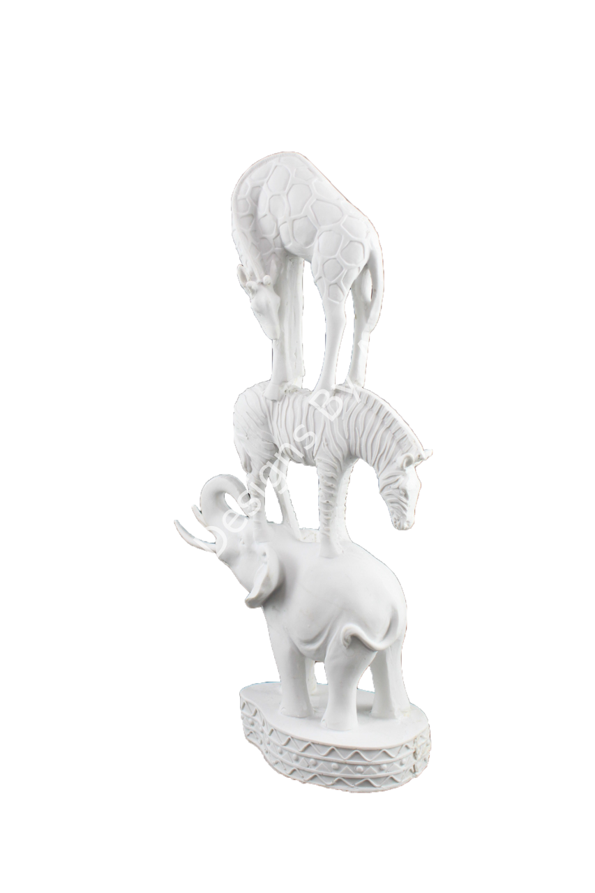 Boyanabilir Polyester Ham Objeler -SAFARİ HAYVANLARI ÜÇLEMESİ 36X17 CM