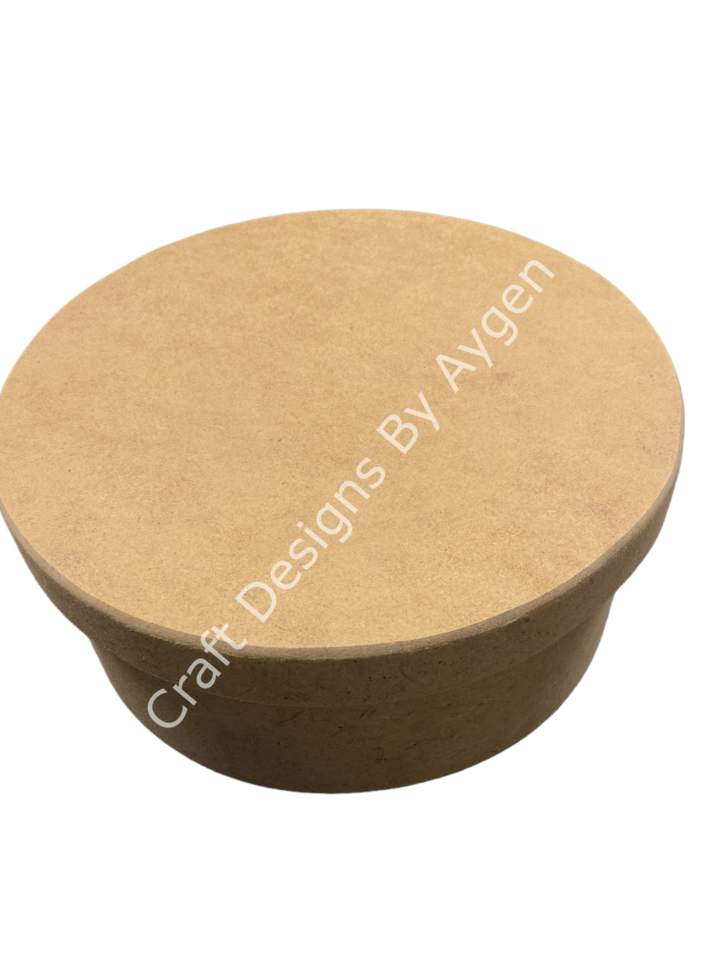 Boyanabilir Ahşap Ham Objeler -YUVARLAK KUTU KÜÇÜK 18x18x7
