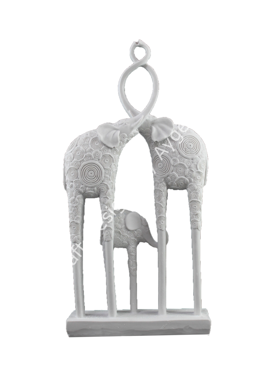 Boyanabilir Polyester Ham Objeler -FİL AİLESİ 35X17 CM